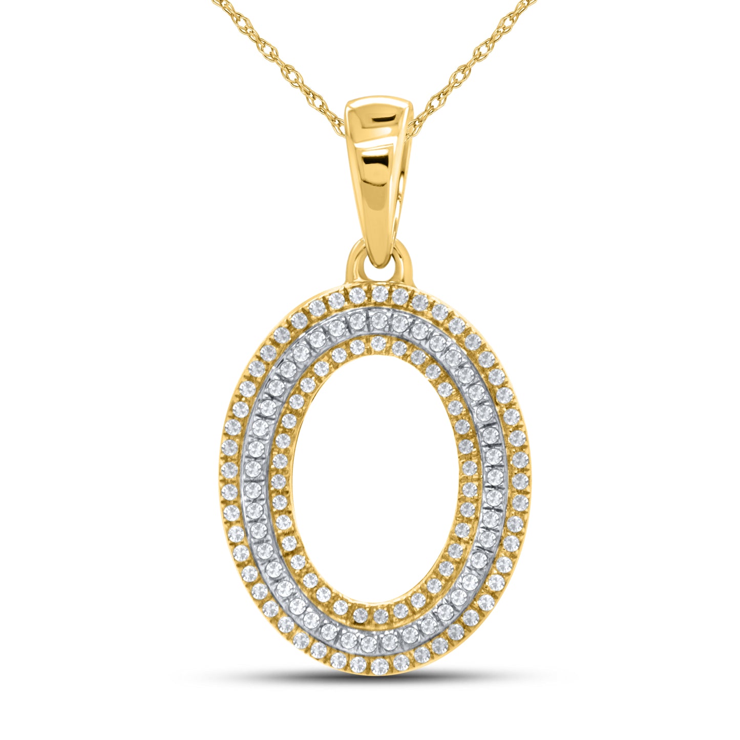 10kt yellow gold 0.33ctw Diamond Initial O Charm