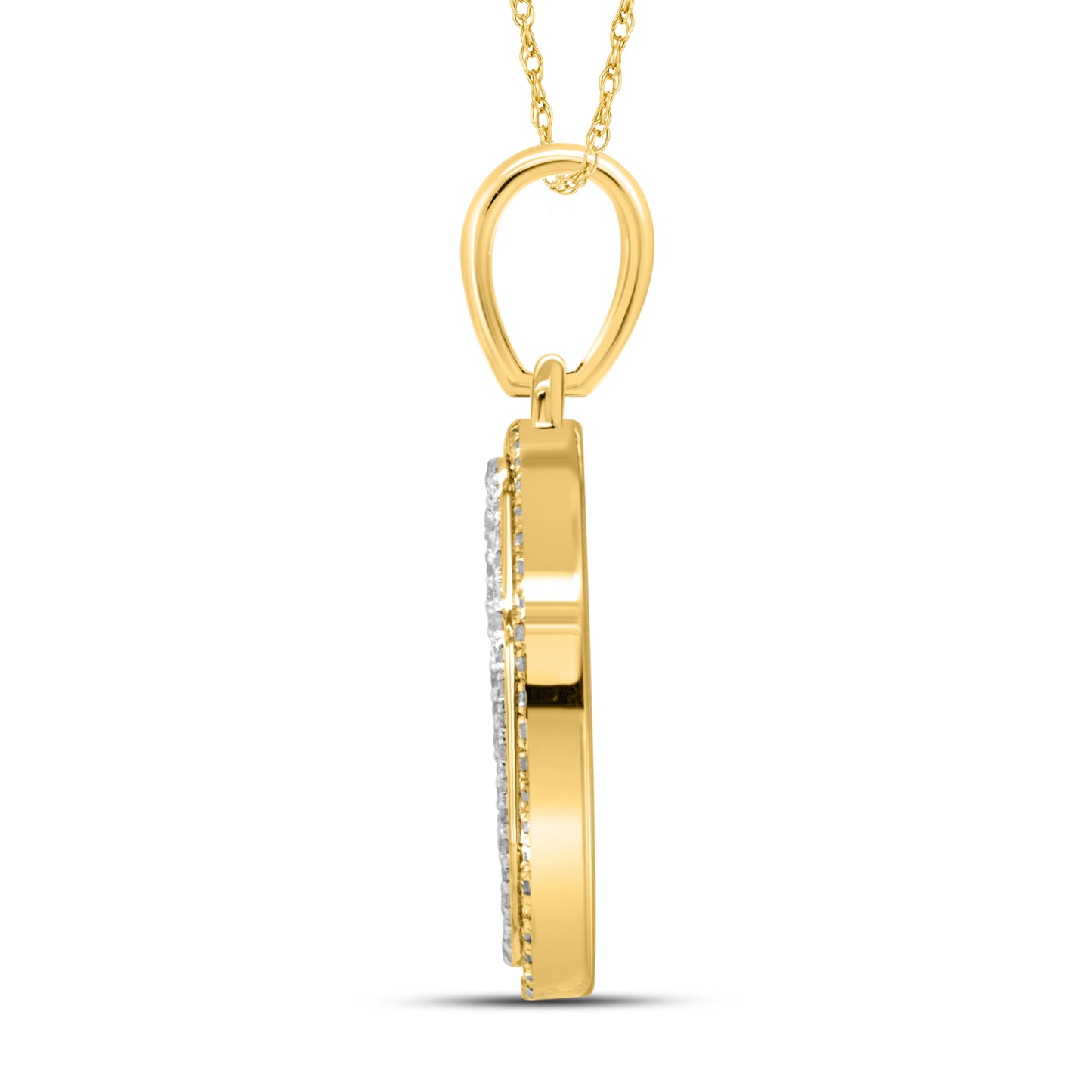 10kt yellow gold 0.33ctw Diamond Initial O Charm