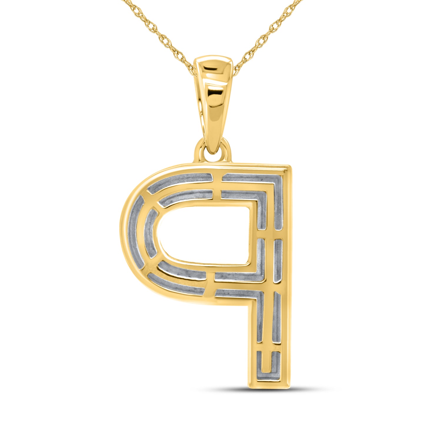 10kt yellow gold 0.32ctw Diamond Initial P Charm