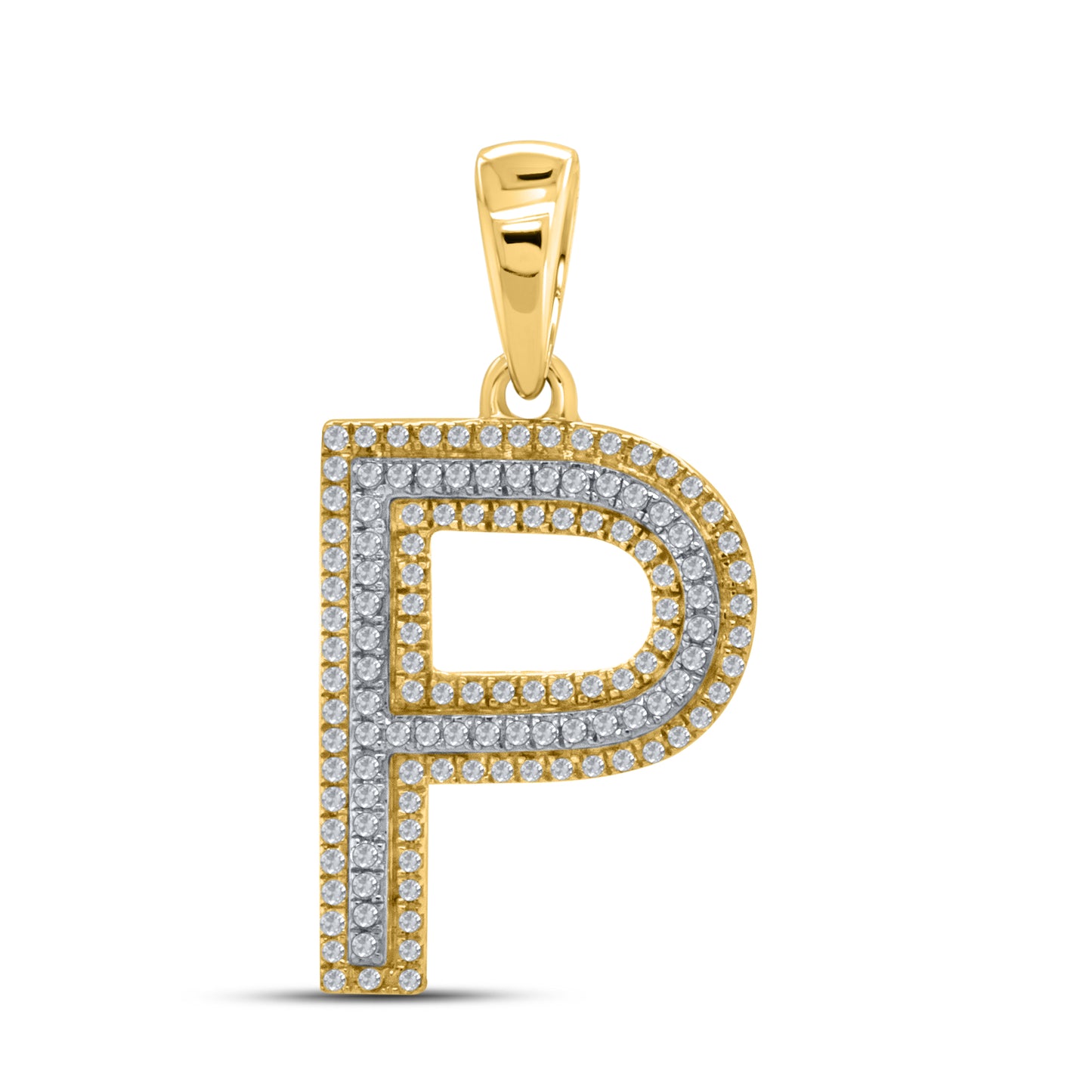 10kt yellow gold 0.32ctw Diamond Initial P Charm