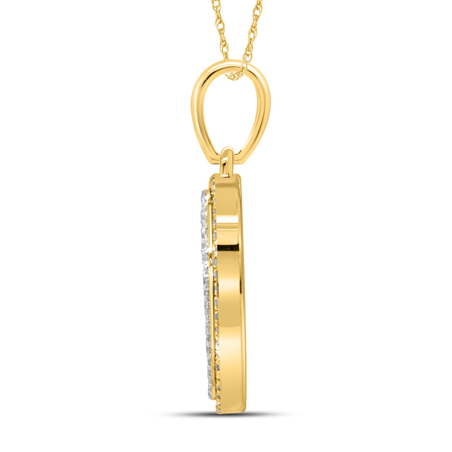10kt yellow gold 0.32ctw Diamond Initial P Charm