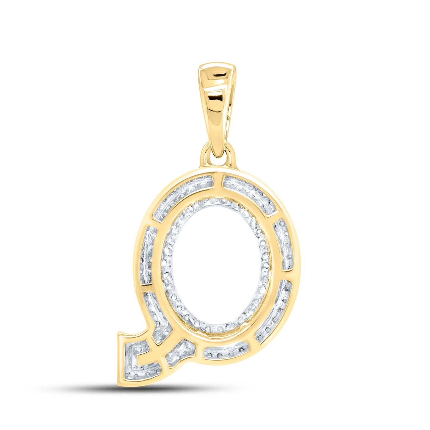 10kt yellow gold 0.35ctw Diamond Initial Q Charm