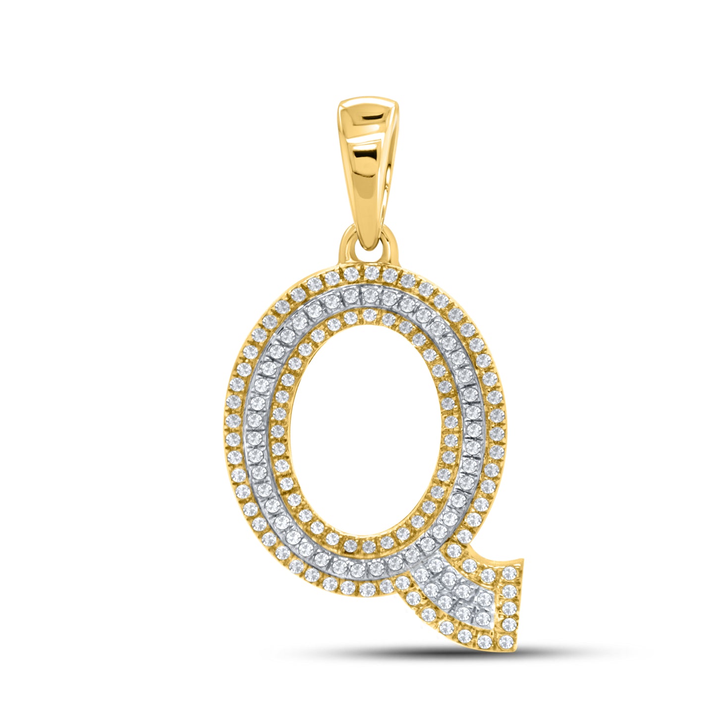 10kt yellow gold 0.35ctw Diamond Initial Q Charm