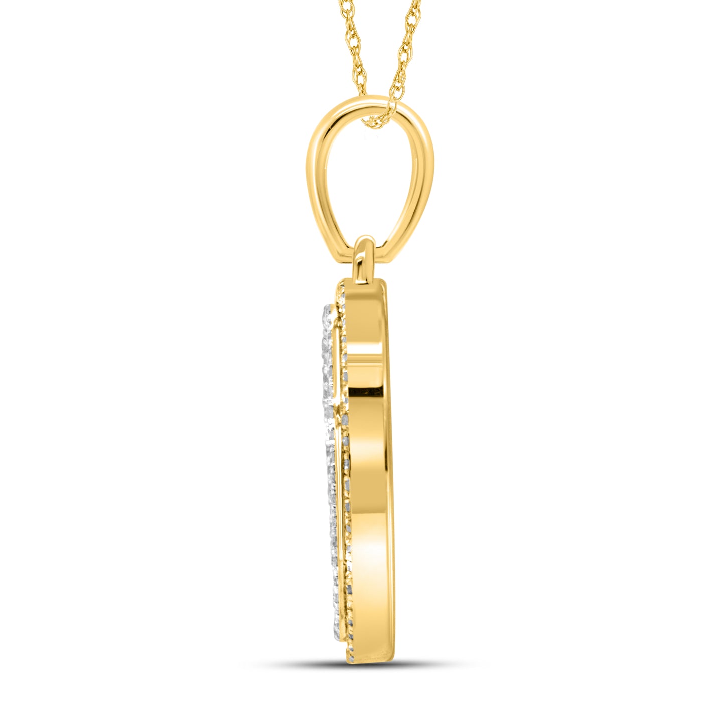 10kt yellow gold 0.41ctw Diamond Initial R Charm