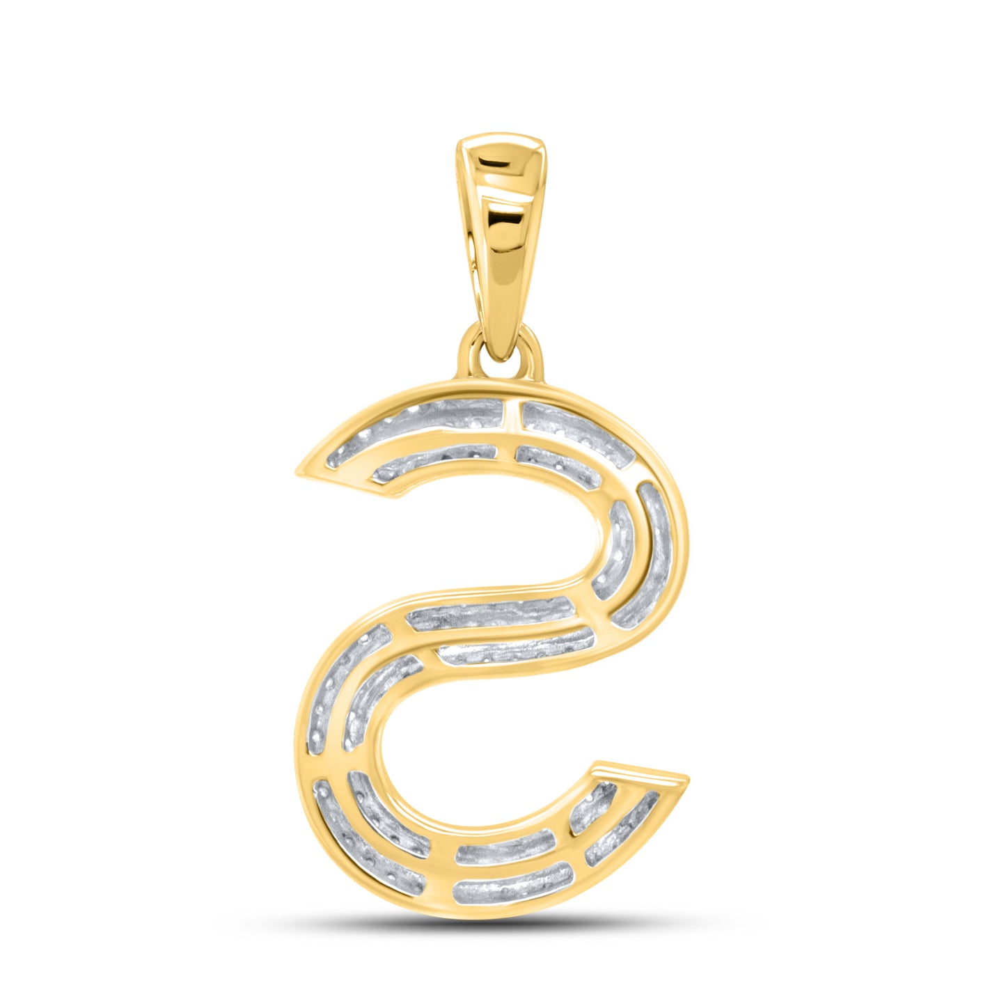 10kt yellow gold 0.37 CTW Diamond Initial S Charm