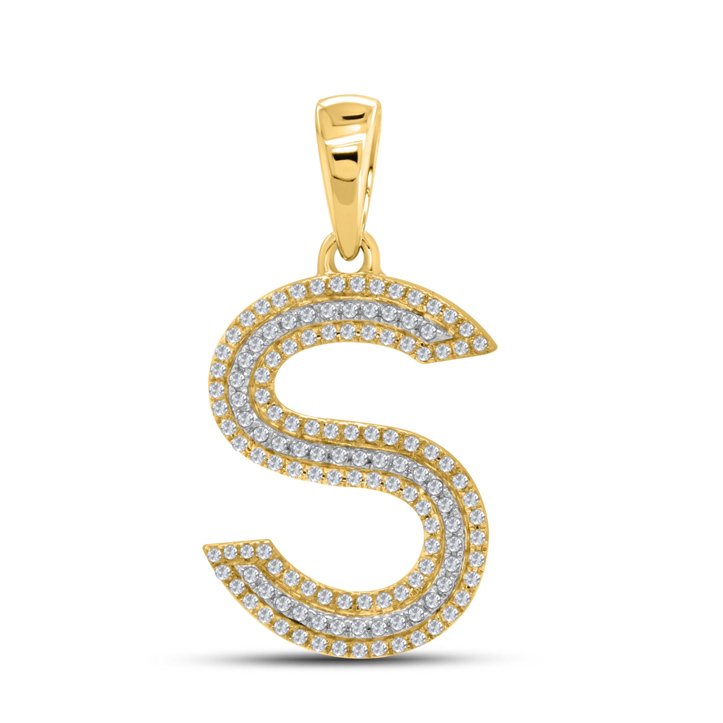 10kt yellow gold 0.37 CTW Diamond Initial S Charm