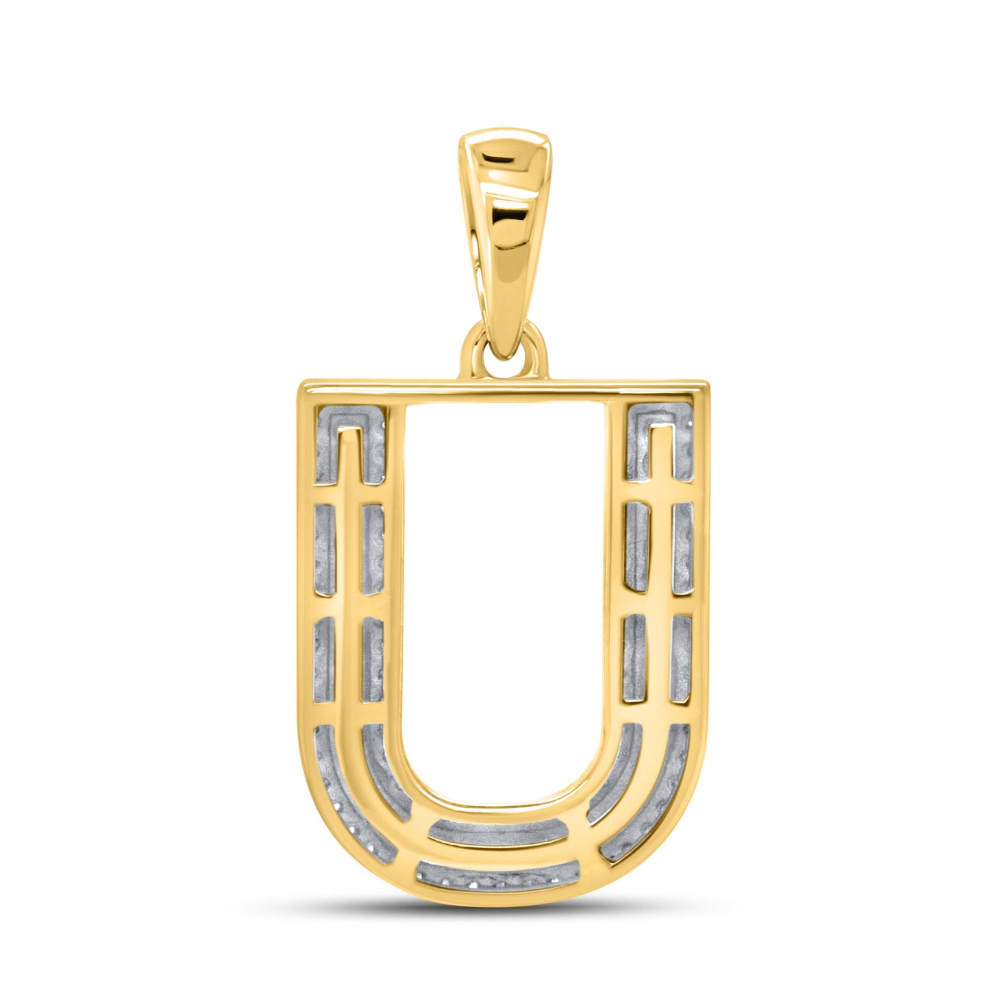 10kt yellow gold 0.31ctw Diamond Initial U Charm