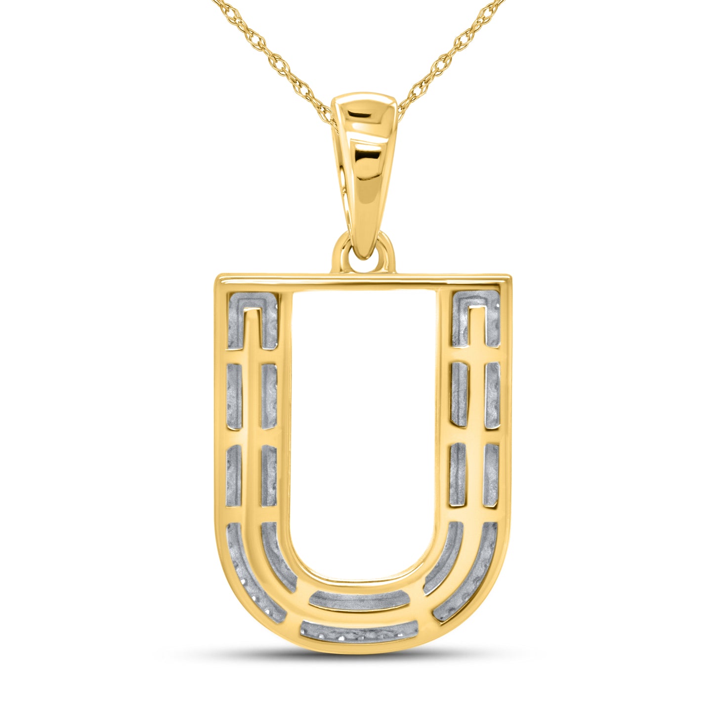 10kt yellow gold 0.31ctw Diamond Initial U Charm
