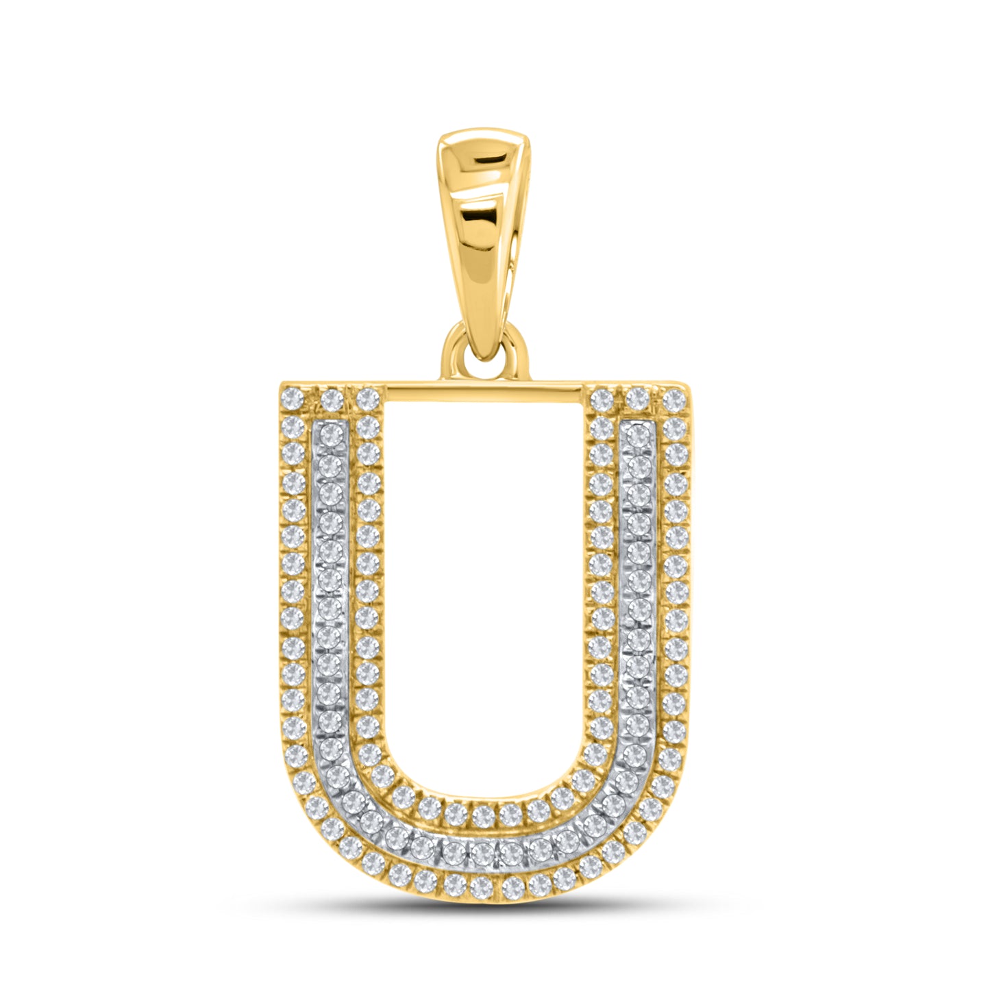 10kt yellow gold 0.31ctw Diamond Initial U Charm