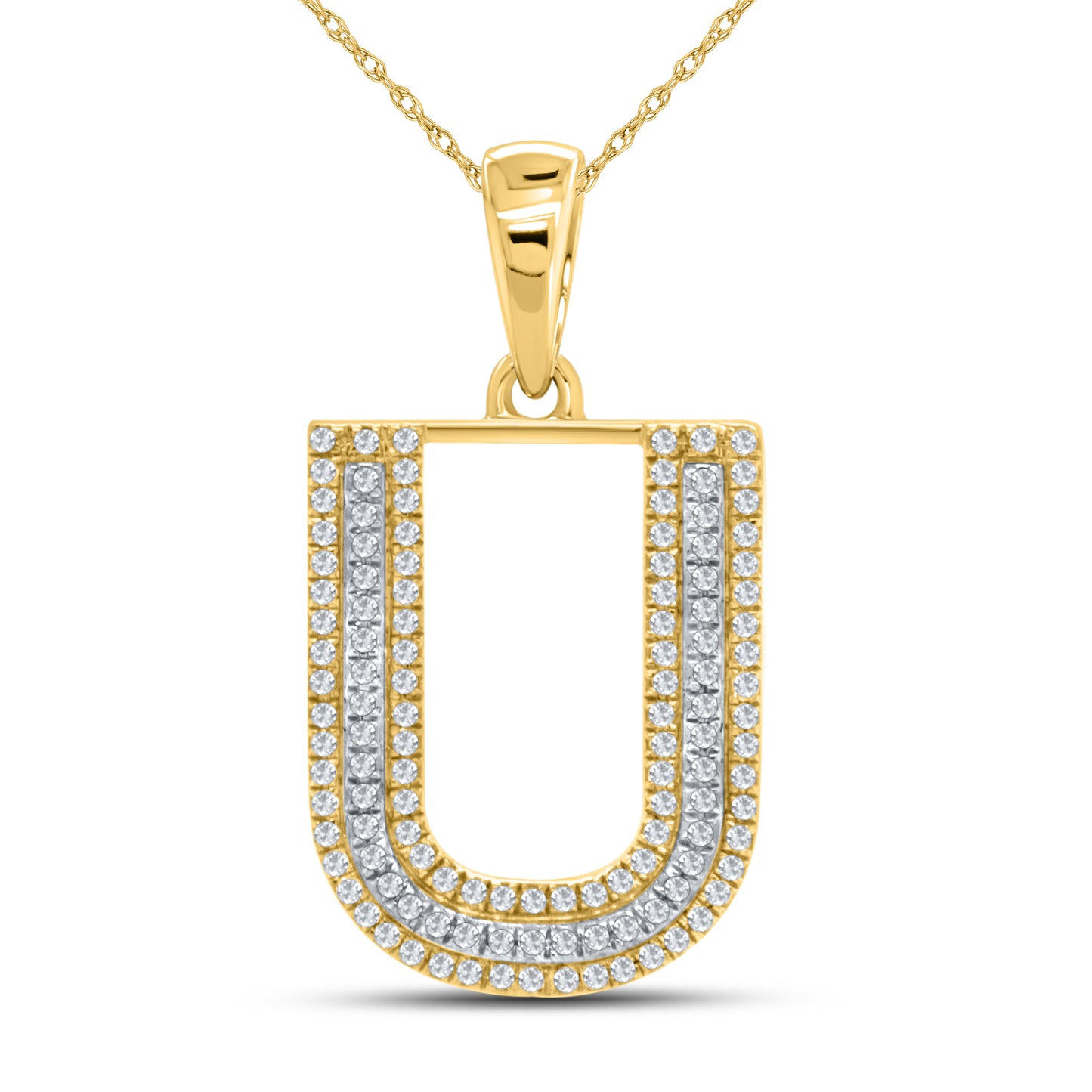 10kt yellow gold 0.31ctw Diamond Initial U Charm
