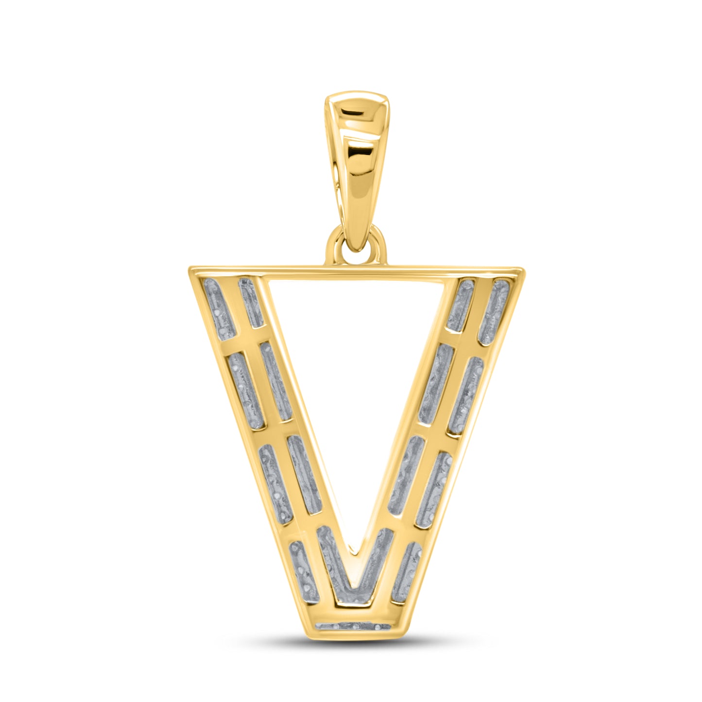 10kt yellow gold 0.31ctw Diamond Initial V Charm