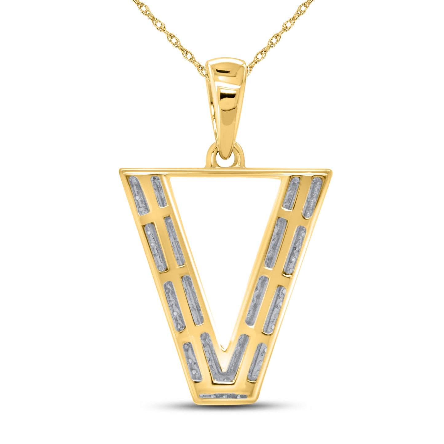 10kt yellow gold 0.31ctw Diamond Initial V Charm