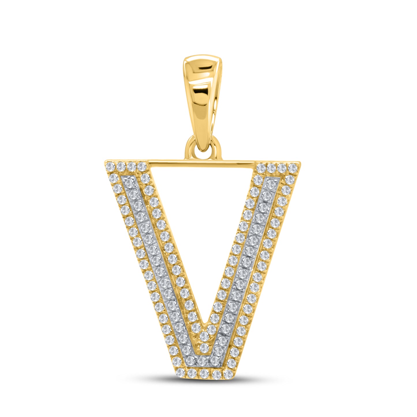 10kt yellow gold 0.31ctw Diamond Initial V Charm