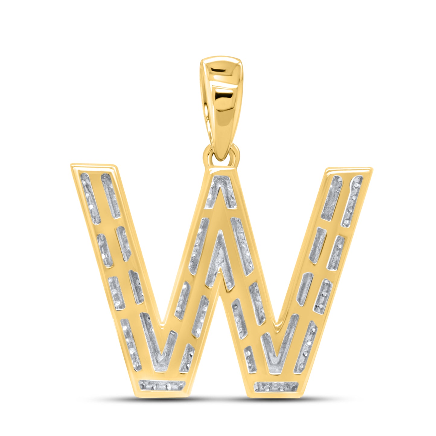 10kt yellow gold 0.51ctw Diamond Initial W Charm