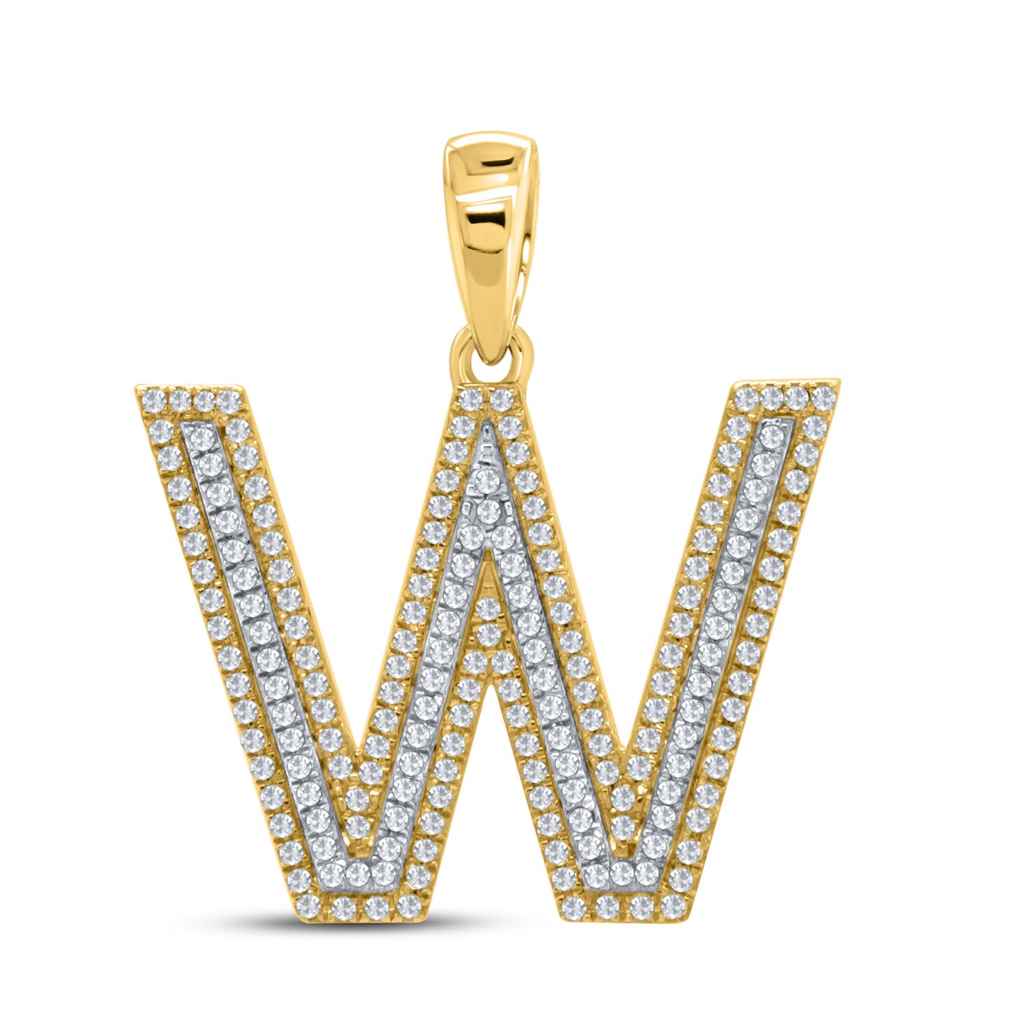 10kt yellow gold 0.51ctw Diamond Initial W Charm