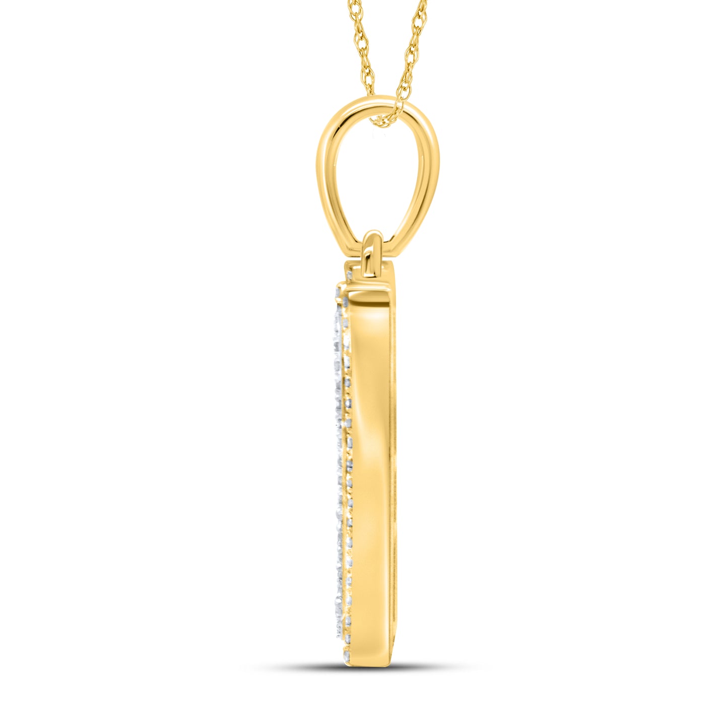 10kt yellow gold 0.51ctw Diamond Initial W Charm
