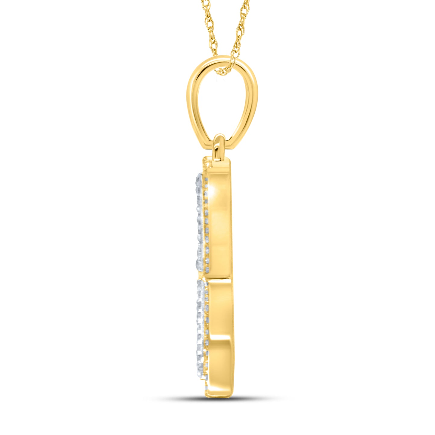 10kt yellow gold 0.30ctw Diamond Initial X Charm