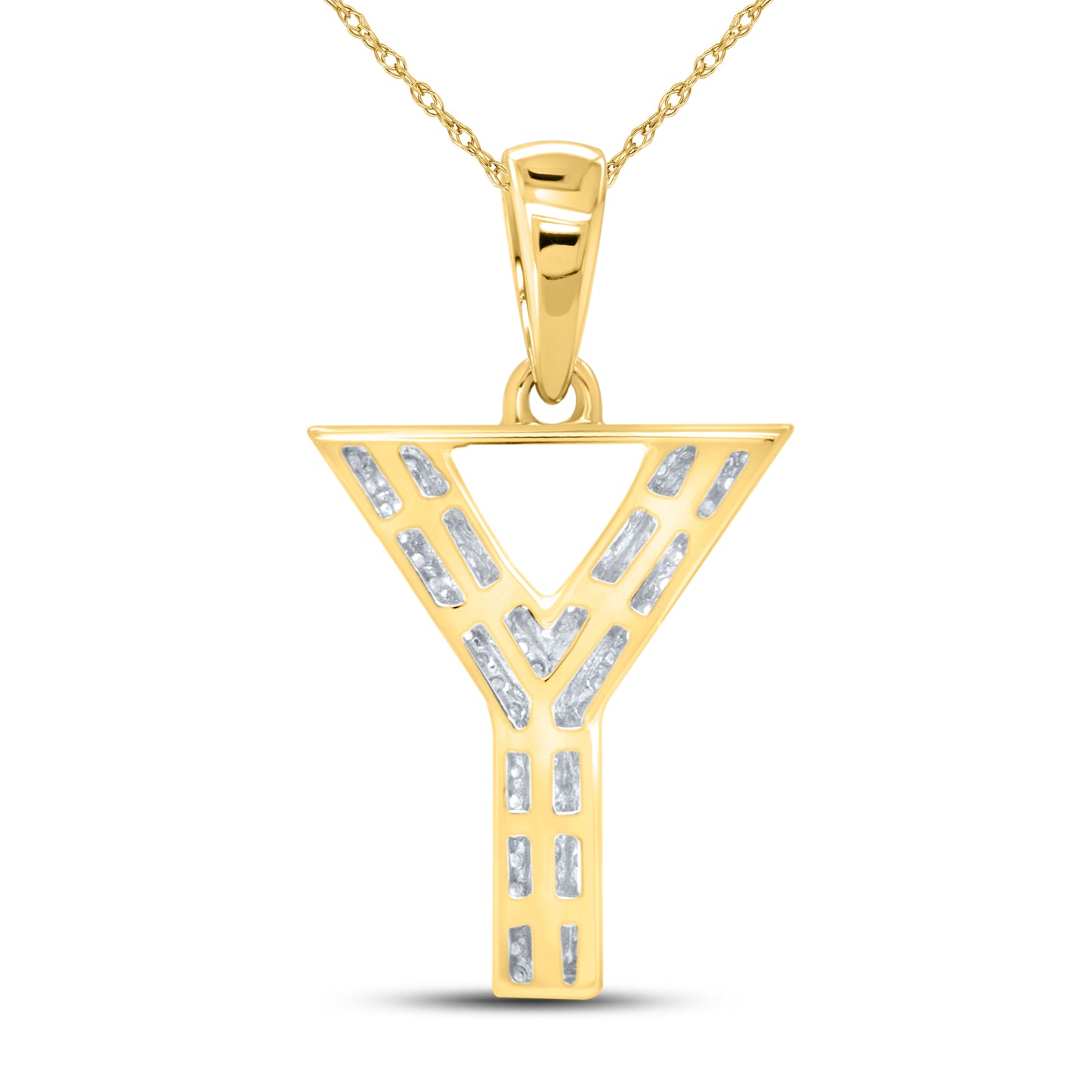 10kt yellow gold 0.24ctw Diamond Initial Y Charm