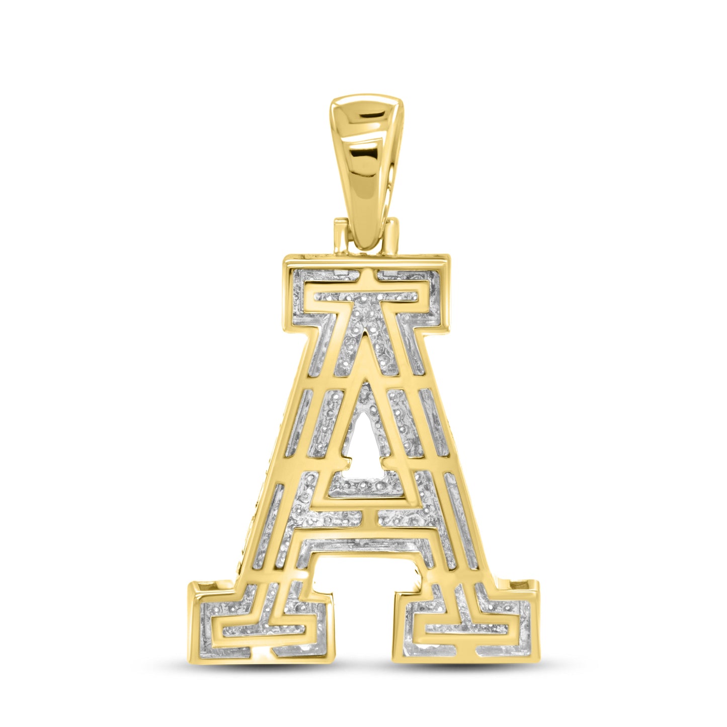 10kt yellow gold 0.72ctw Diamond Initial A Charm