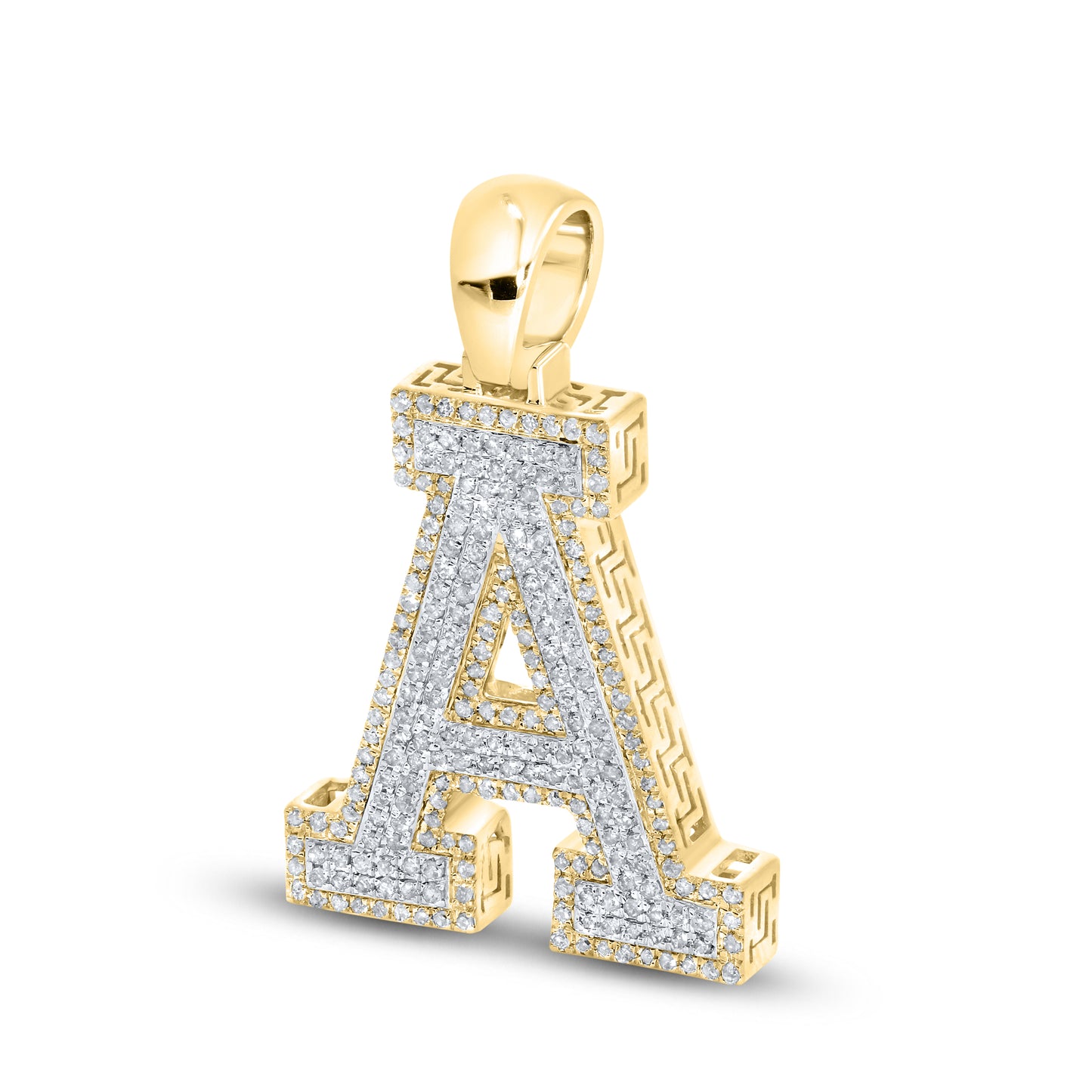 10kt yellow gold 0.72ctw Diamond Initial A Charm