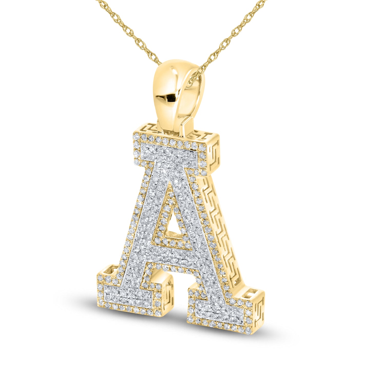 10kt yellow gold 0.72ctw Diamond Initial A Charm