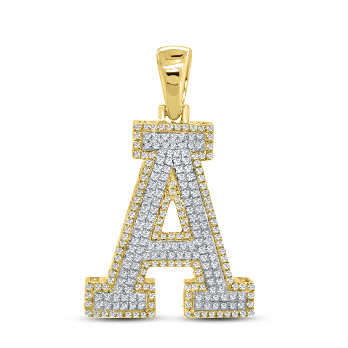 10kt yellow gold 0.72ctw Diamond Initial A Charm