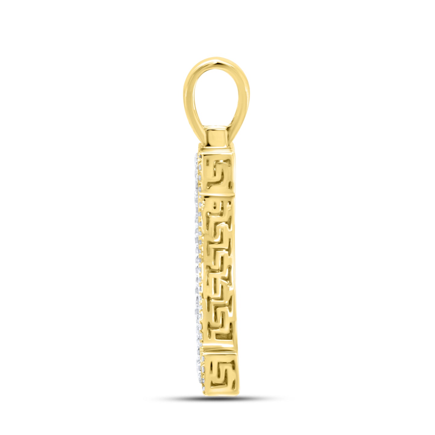 10kt yellow gold 0.72ctw Diamond Initial A Charm