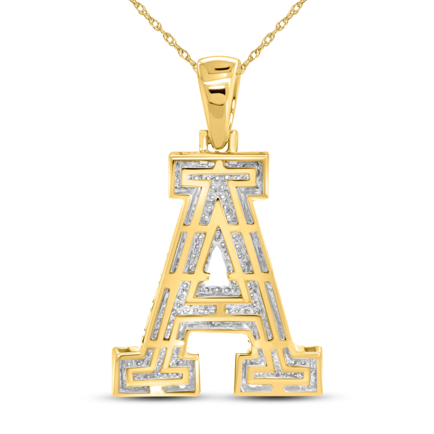 10kt yellow gold 0.72ctw Diamond Initial A Charm