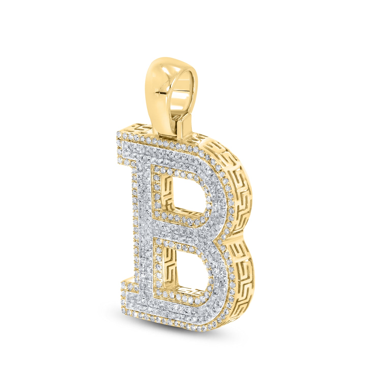 10kt yellow gold 0.71 ctw Diamond Initial B Charm