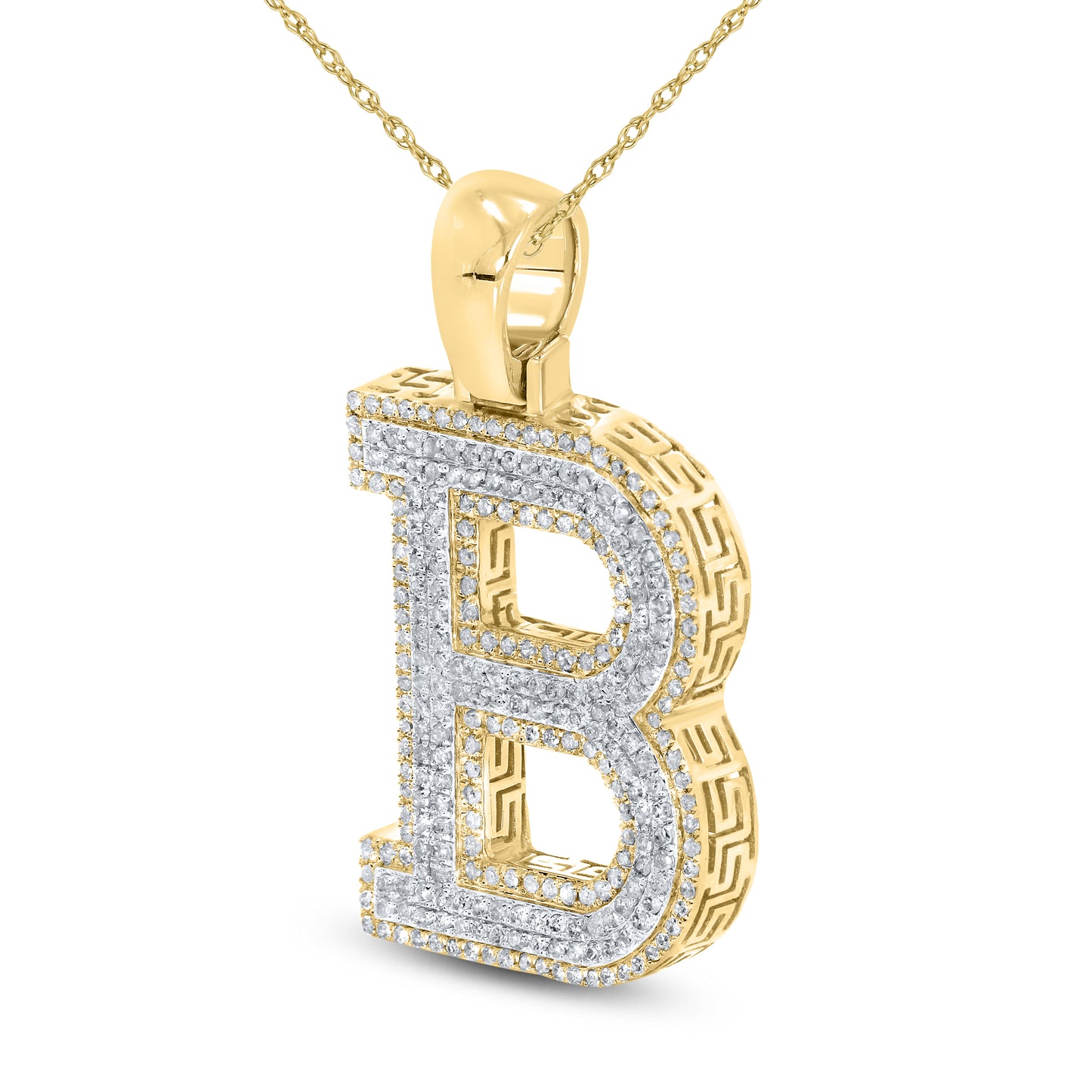 10kt yellow gold 0.71 ctw Diamond Initial B Charm