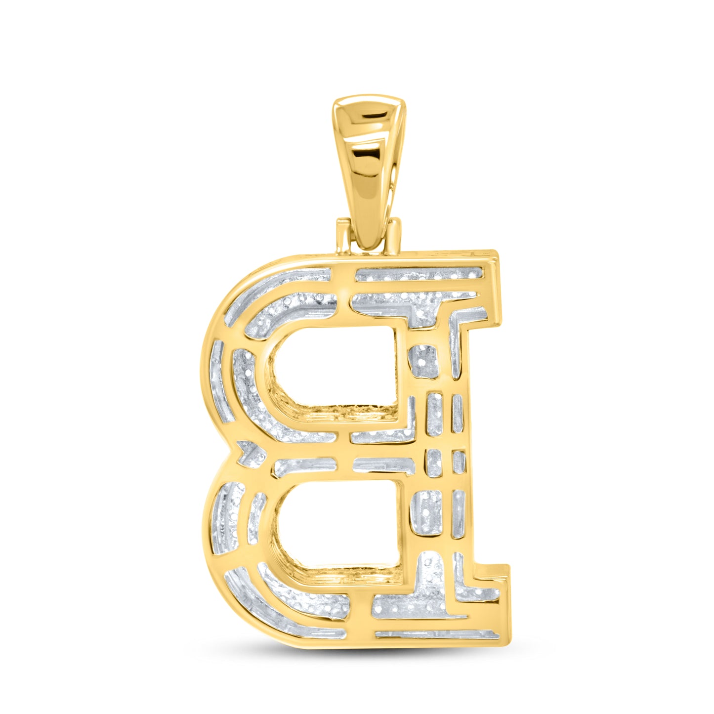 10kt yellow gold 0.71 ctw Diamond Initial B Charm