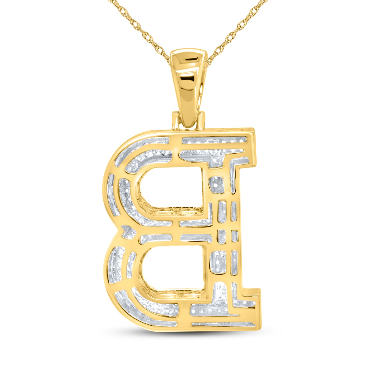 10kt yellow gold 0.71 ctw Diamond Initial B Charm