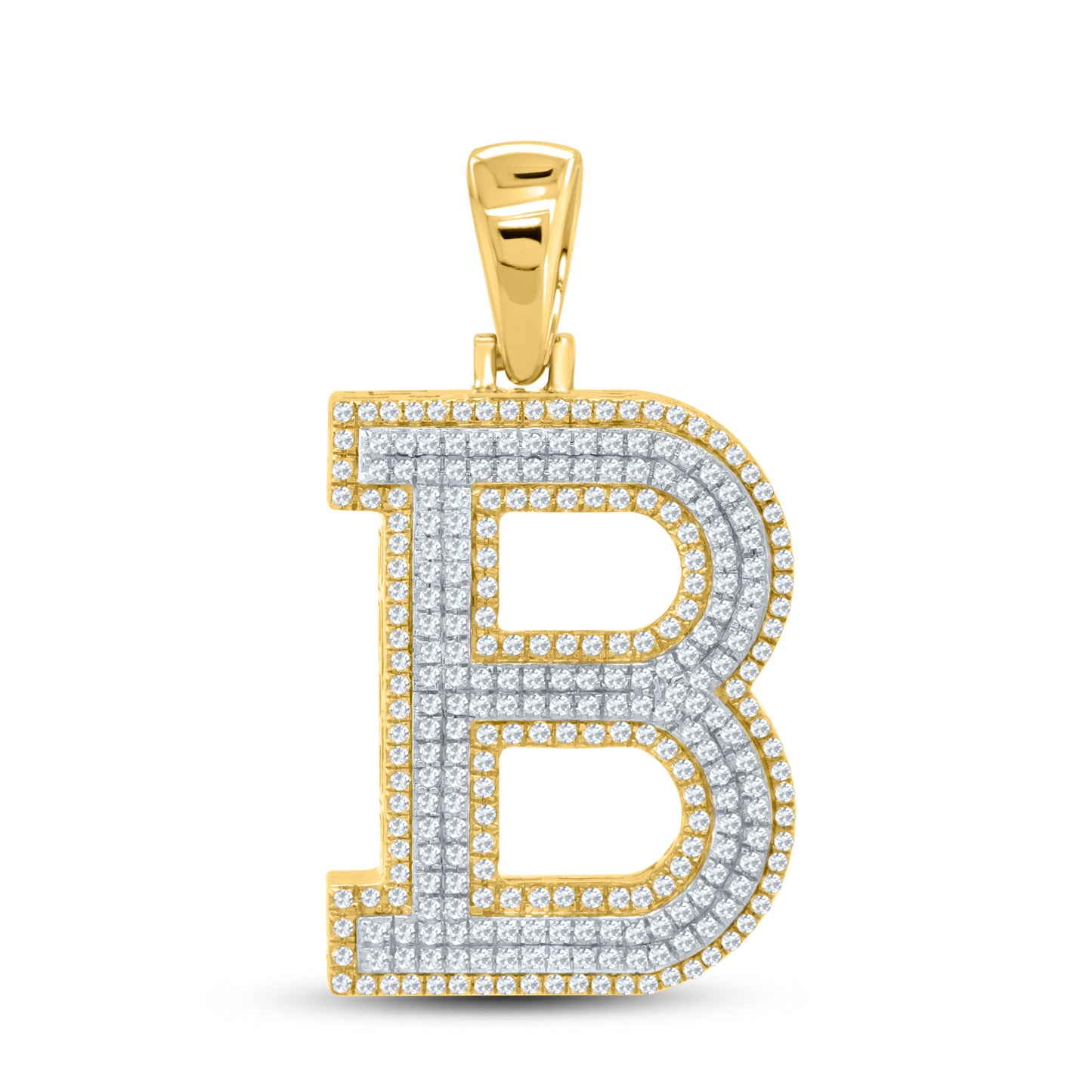 10kt yellow gold 0.71 ctw Diamond Initial B Charm