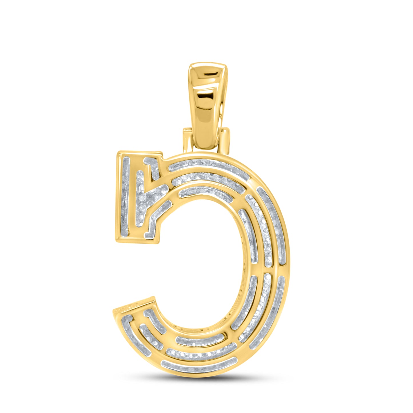 10kt yellow gold 0.61ctw Diamond Initial C Charm