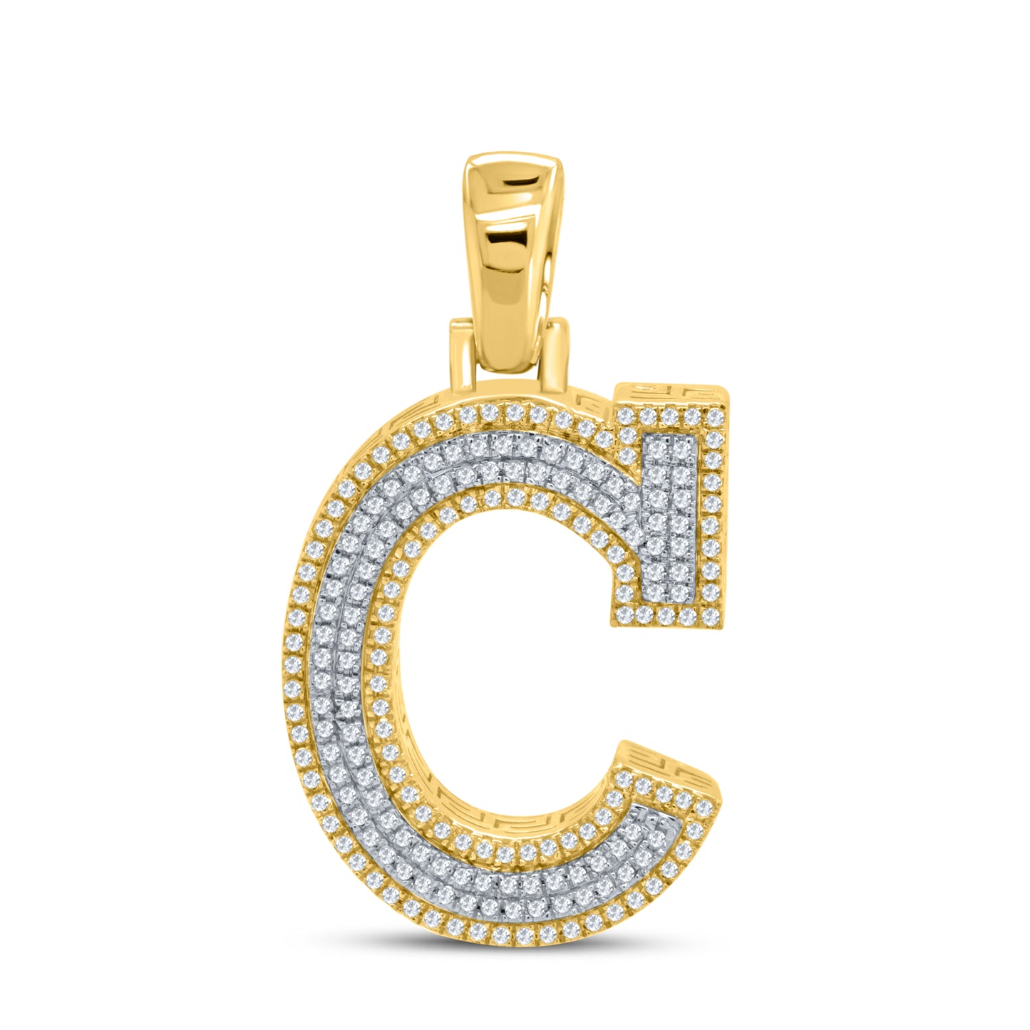 10kt yellow gold 0.61ctw Diamond Initial C Charm