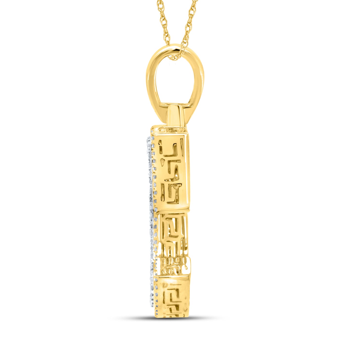 10kt yellow gold 0.61ctw Diamond Initial C Charm