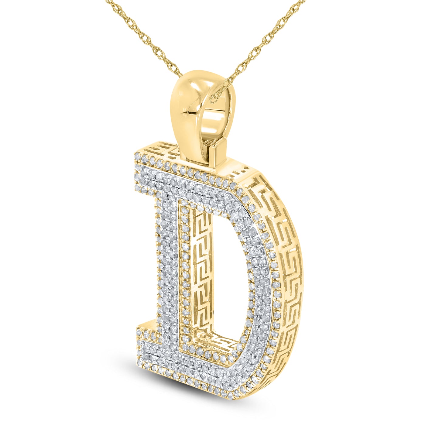 10kt yellow gold 0.64 CTW Diamond Initial D Charm