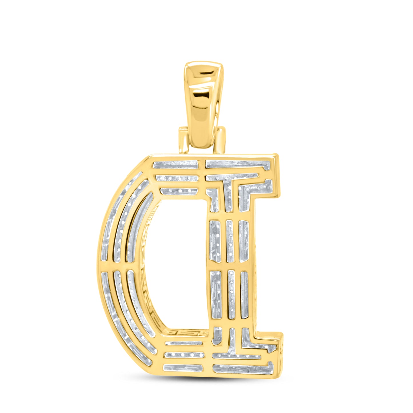 10kt yellow gold 0.64 CTW Diamond Initial D Charm