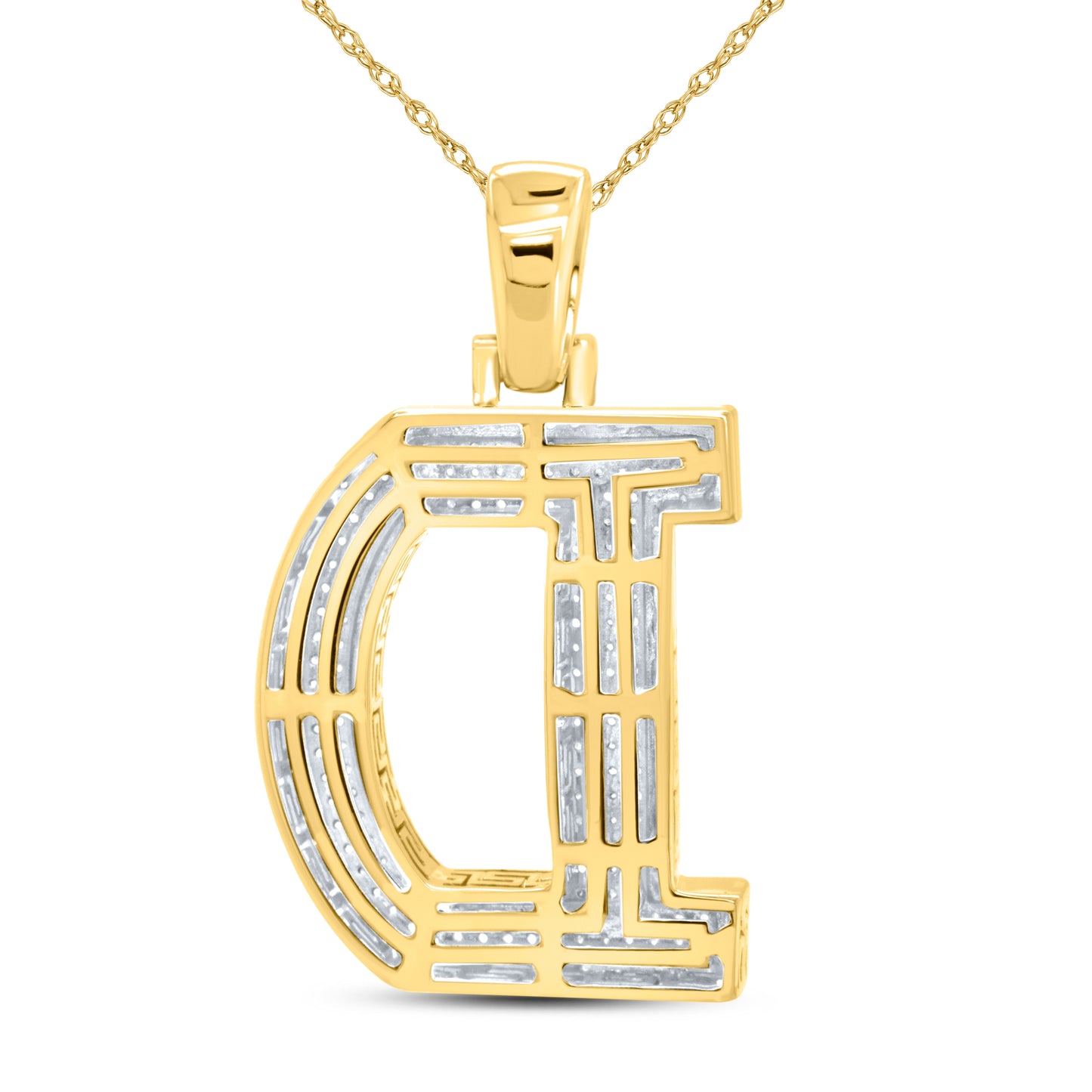 10kt yellow gold 0.64 CTW Diamond Initial D Charm