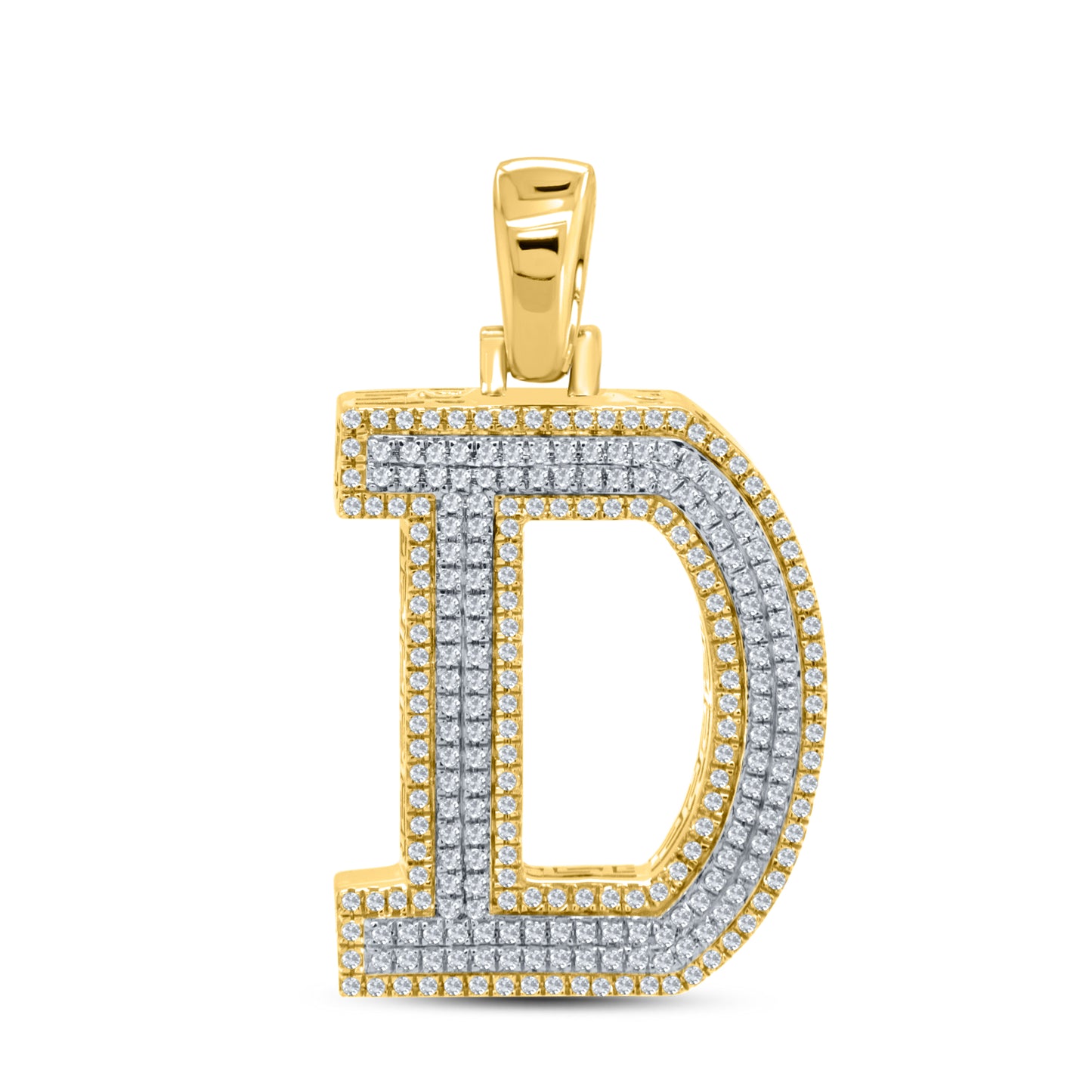 10kt yellow gold 0.64 CTW Diamond Initial D Charm