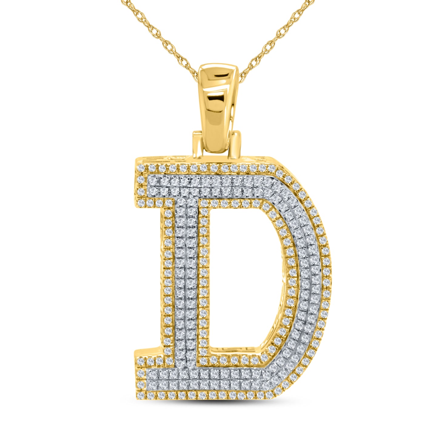 10kt yellow gold 0.64 CTW Diamond Initial D Charm
