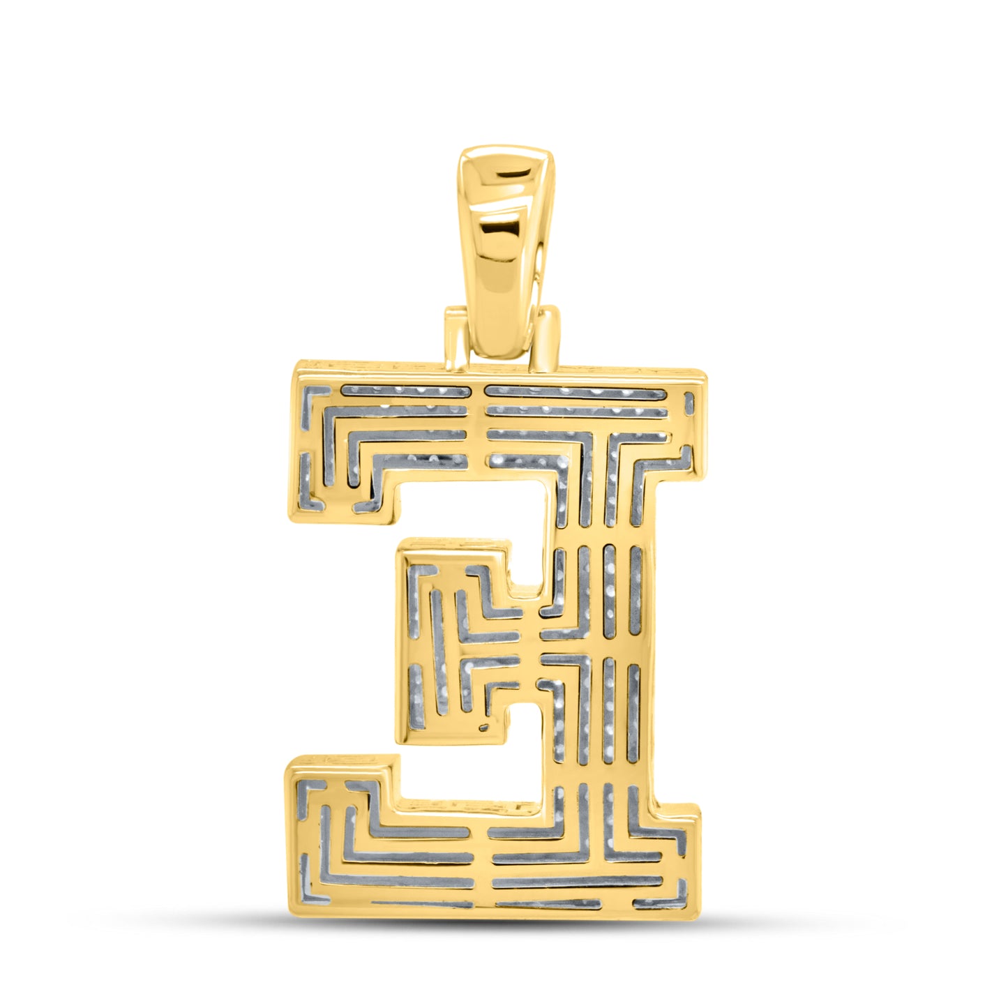 10kt yellow gold 0.72ctw Diamond Initial E Charm