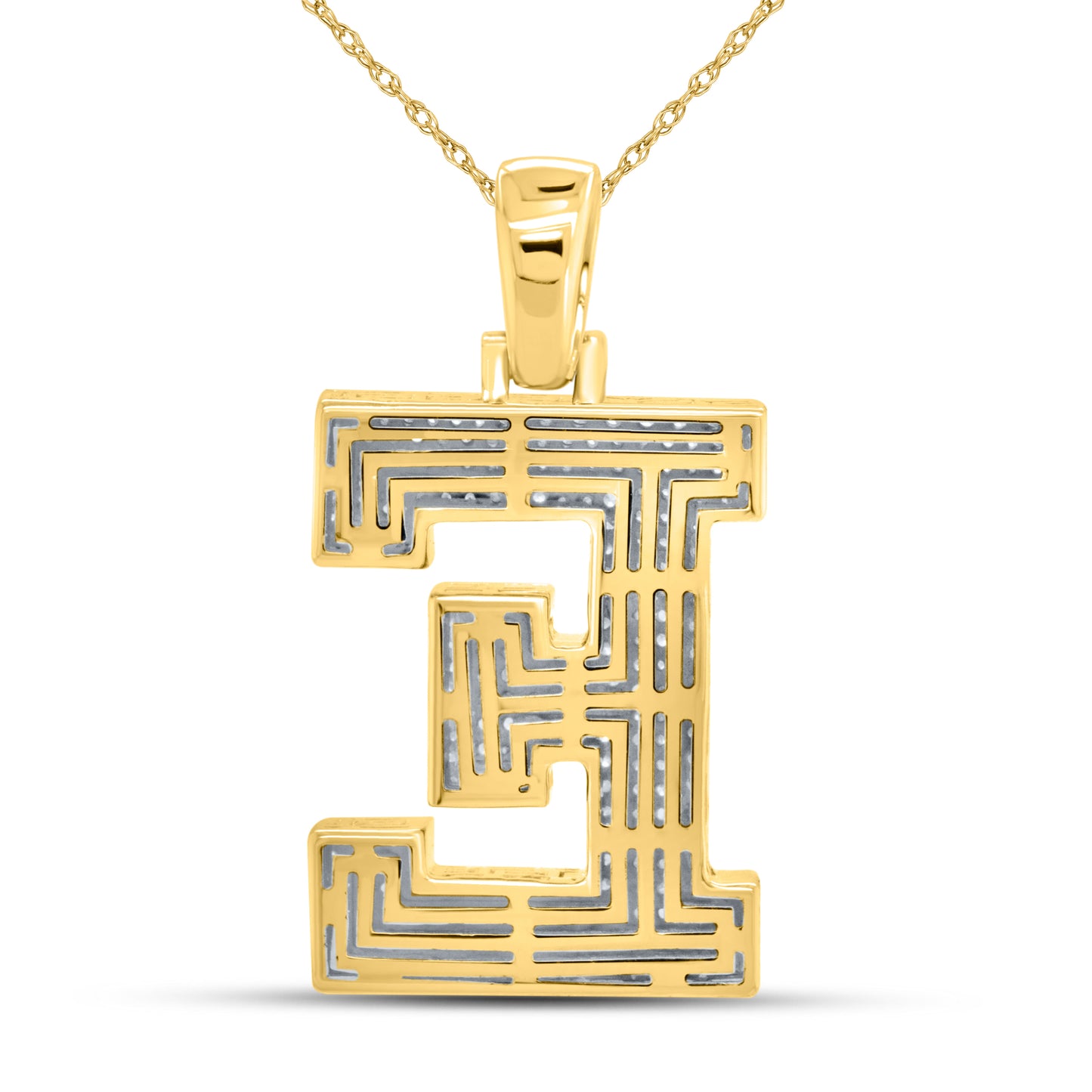 10kt yellow gold 0.72ctw Diamond Initial E Charm