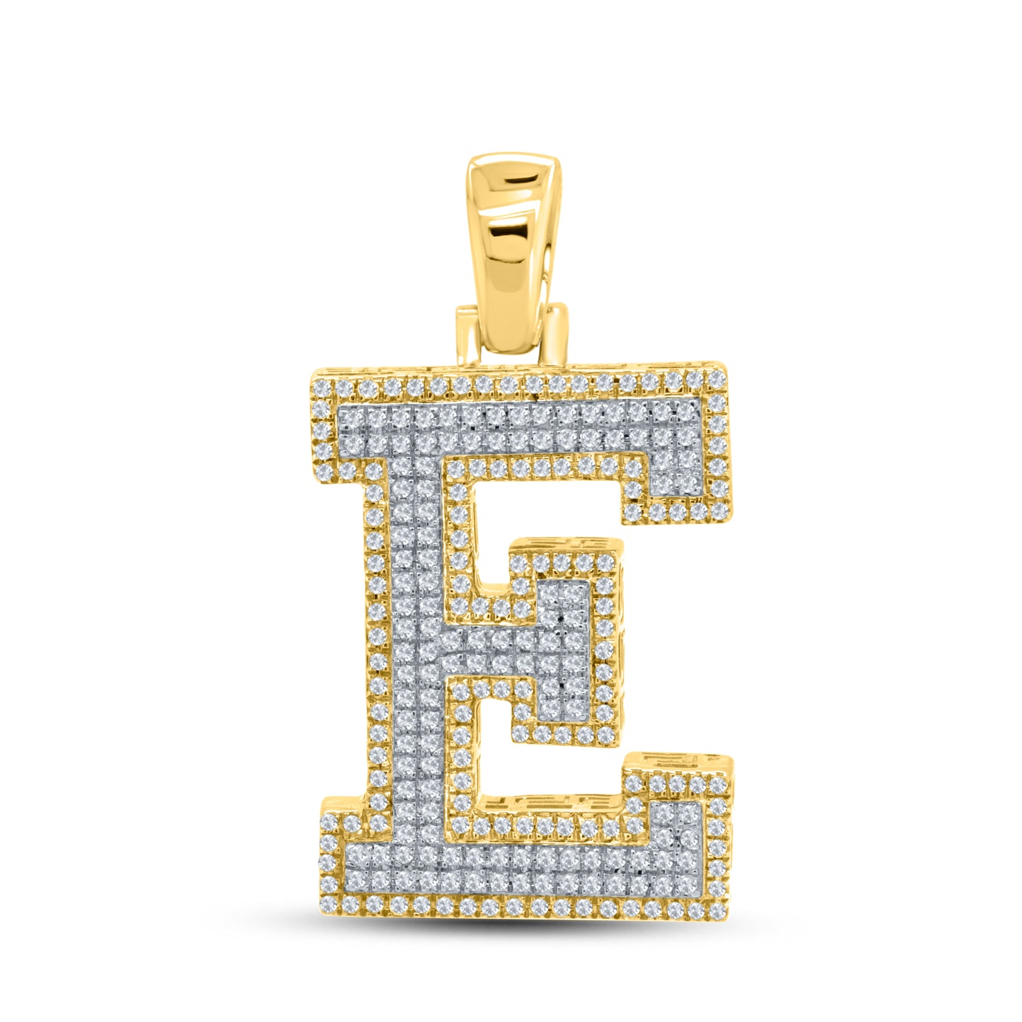 10kt yellow gold 0.72ctw Diamond Initial E Charm
