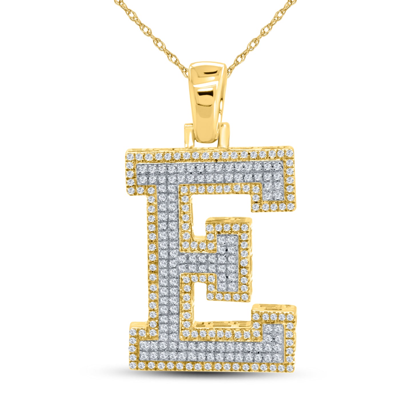 10kt yellow gold 0.72ctw Diamond Initial E Charm