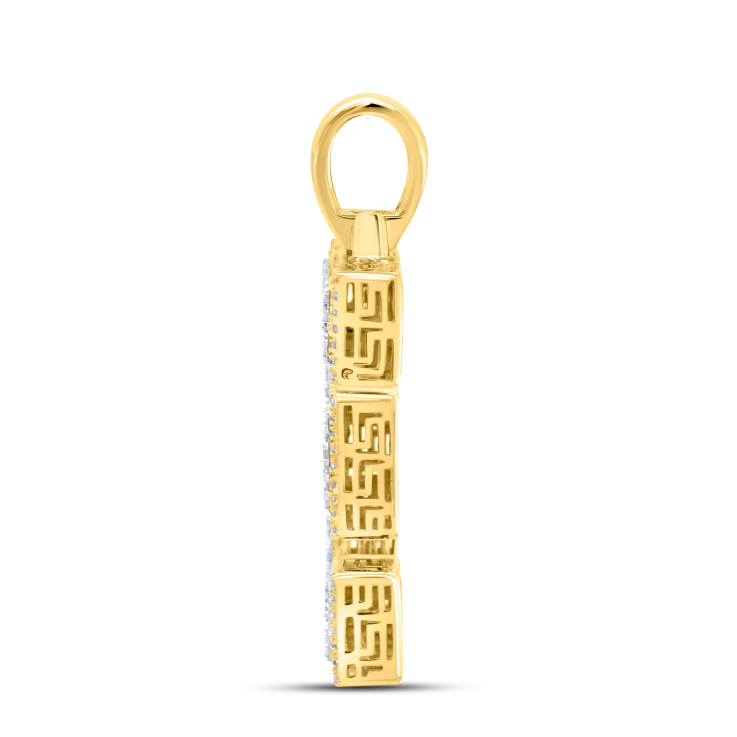 10kt yellow gold 0.72ctw Diamond Initial E Charm