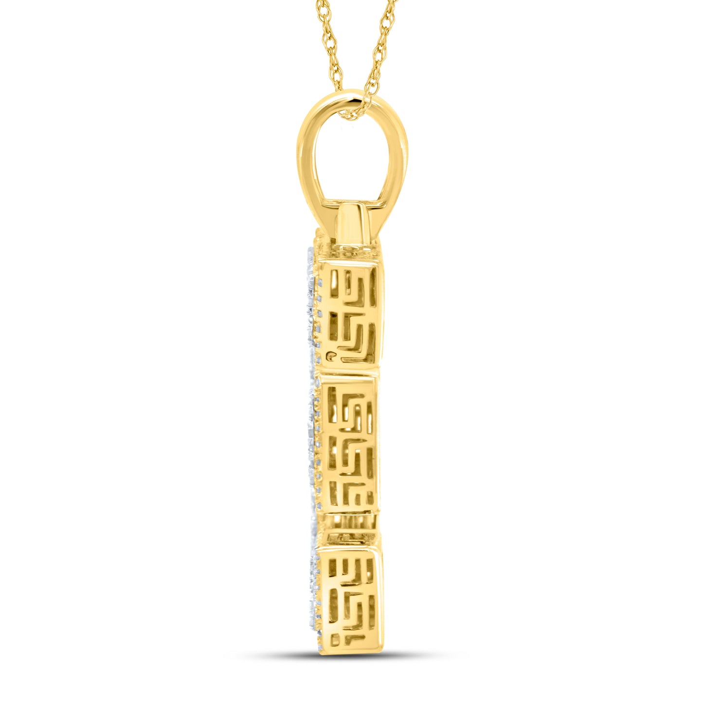 10kt yellow gold 0.72ctw Diamond Initial E Charm