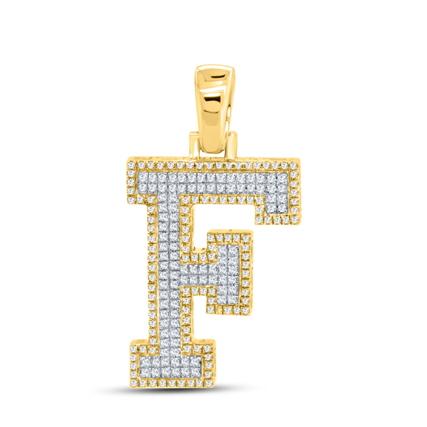 10kt Yellow Gold 0.54 CTW Diamond Initial F Charm