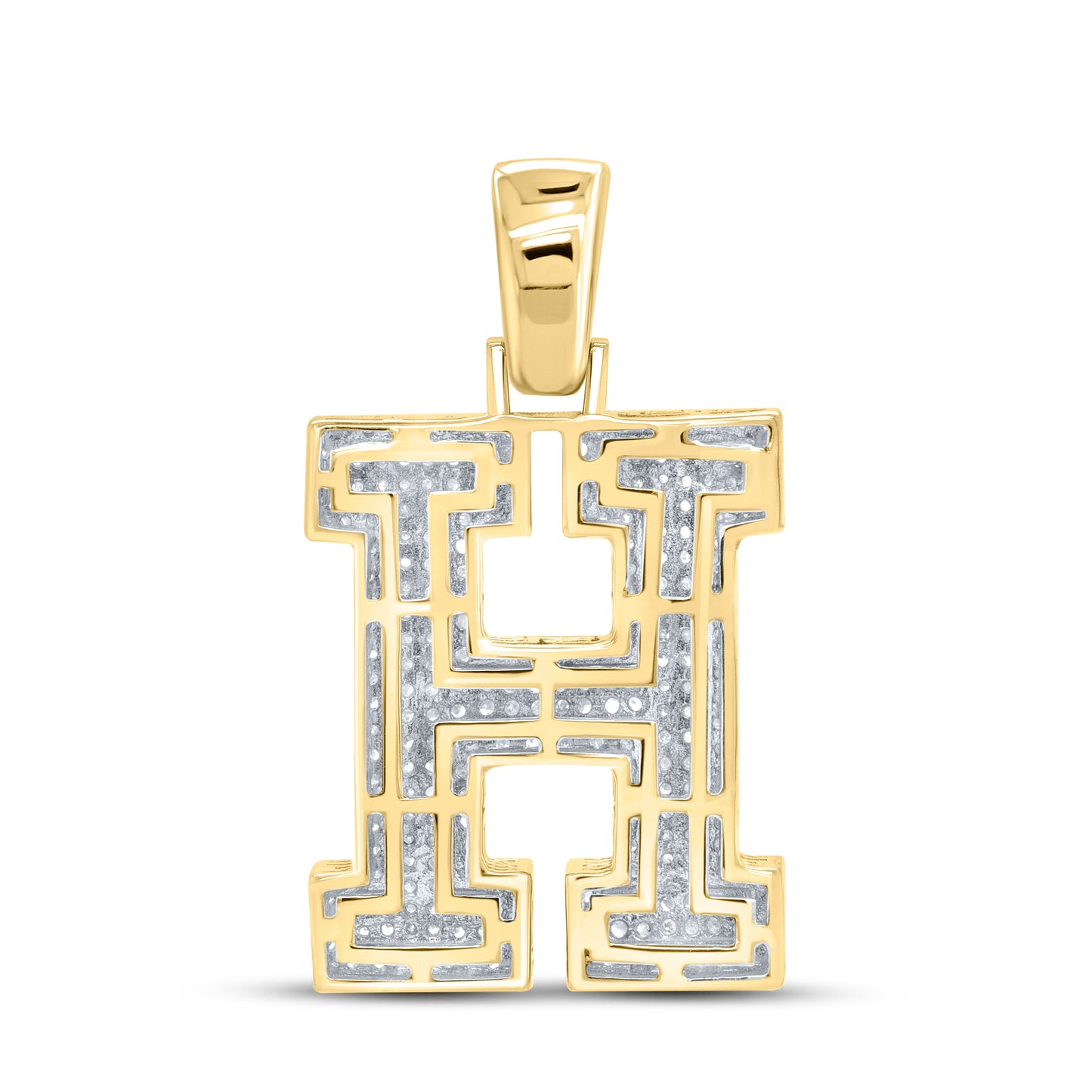 10kt yellow gold 0.71ctw Diamond Initial H Charm
