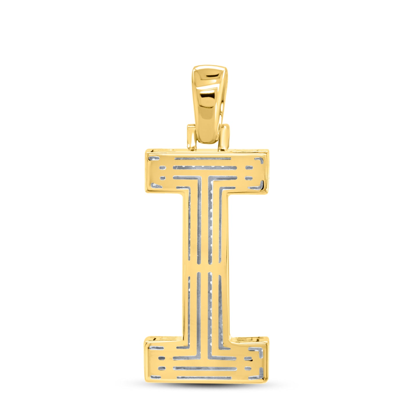 10kt yellow gold 0.49ctw Diamond Initial I Charm
